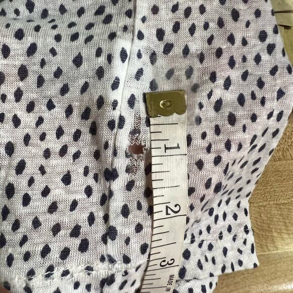 RAILS Sami Drop Shoulder V-neck Linen Blend Tee White Black Leopard Spots LG - Picture 4 of 8